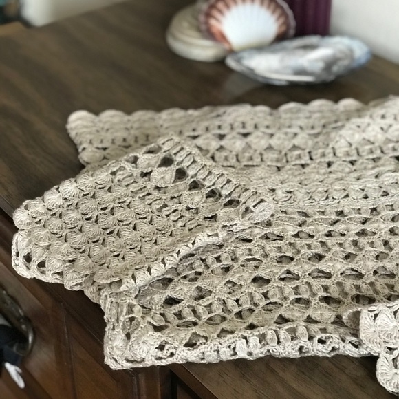 Silk and linen crochet lace sweater XS/S - Picture 11 of 16